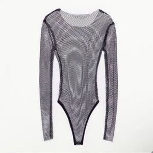 Zara Black Studded Multicolored Mesh
Bodysuit(Size Small)